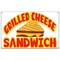 Signmission Grilled Cheese Sandwich Banner Heavy Duty 13 Oz Vinyl with Grommets B-60 Grilled Cheese Sandwich - alternate 1